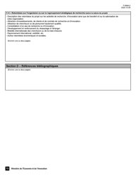 Forme F-0064-2 Volet 1 Soutien Aux Projets D&#039;innovation Appel De Projets Quebec-Israel - Demande D&#039;aide Financiere - Quebec, Canada (French), Page 12