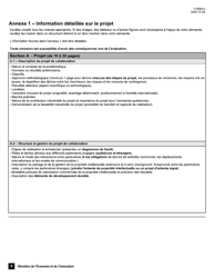 Forme F-0064-2 Volet 1 Soutien Aux Projets D&#039;innovation Appel De Projets Quebec-Israel - Demande D&#039;aide Financiere - Quebec, Canada (French), Page 8