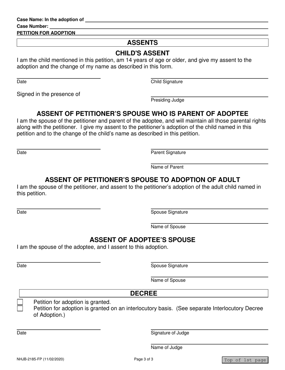 Form NHJB-2185-FP Petition for Adoption - New Hampshire, Page 3