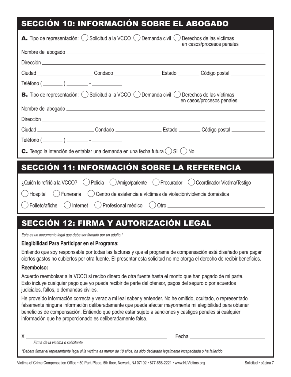 Solicitud De Reclamo - New Jersey (Spanish), Page 13