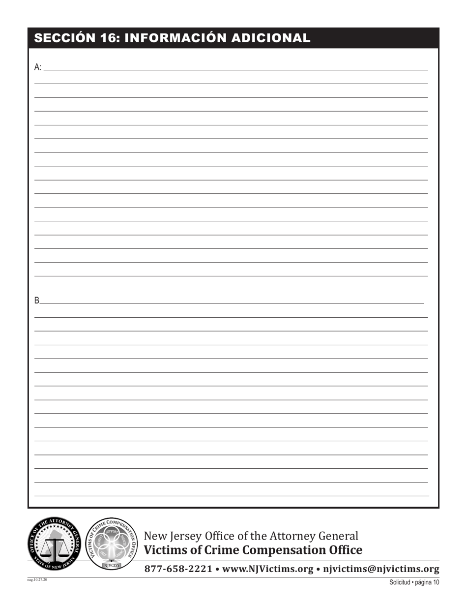 Solicitud De Reclamo - New Jersey (Spanish), Page 16