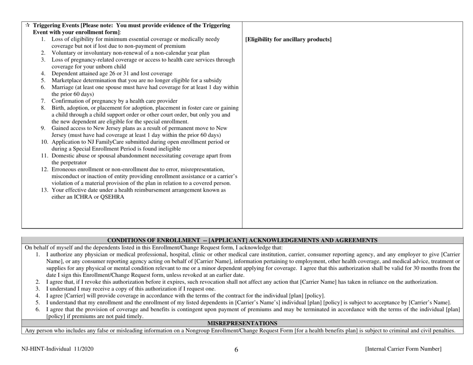 Nongroup Enrollment / Change Request - New Jersey, Page 6