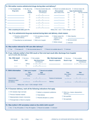 Form CDC50.42D Perinatal HIV Exposure Reporting (Pher), Page 3