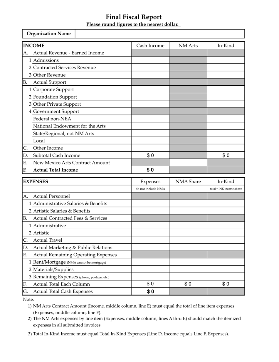 Final Fiscal Report - New Mexico, Page 1