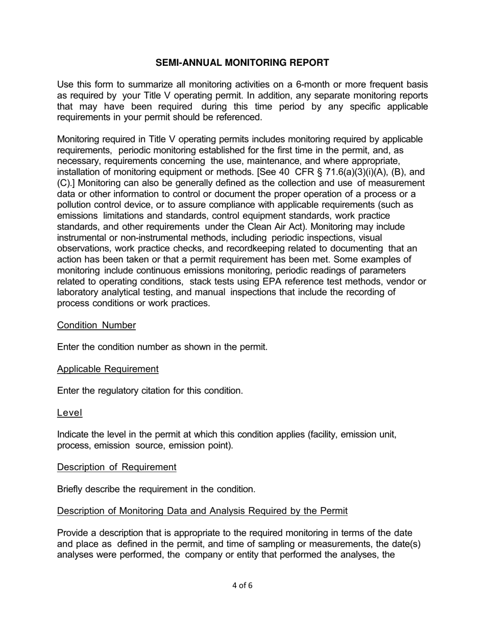 Instructions for Title V Annual Compliance and Semi-annual Monitoring Reports - New York, Page 4