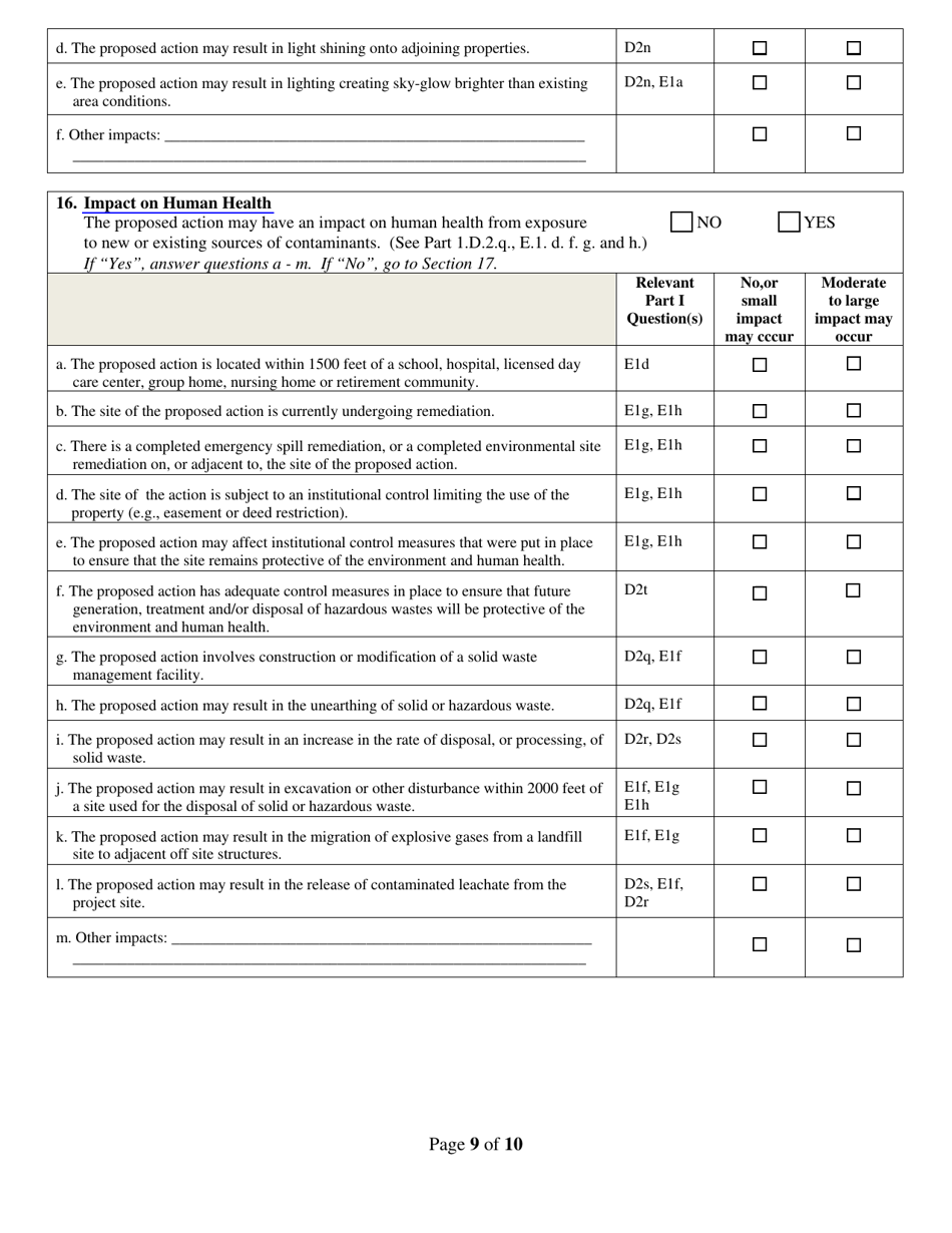 Part 2 Identification of Potential Project Impacts - New York, Page 9