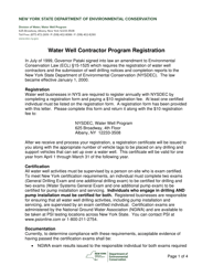 &quot;New York State Water Well Contractor Program Annual Registration Form&quot; - New York