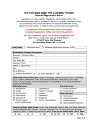 &quot;New York State Water Well Contractor Program Annual Registration Form&quot; - New York, Page 3