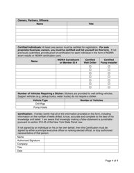 &quot;New York State Water Well Contractor Program Annual Registration Form&quot; - New York, Page 4