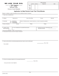 Document preview: Form LS284 Application for Meal Period of Less Than Thirty Minutes - New York
