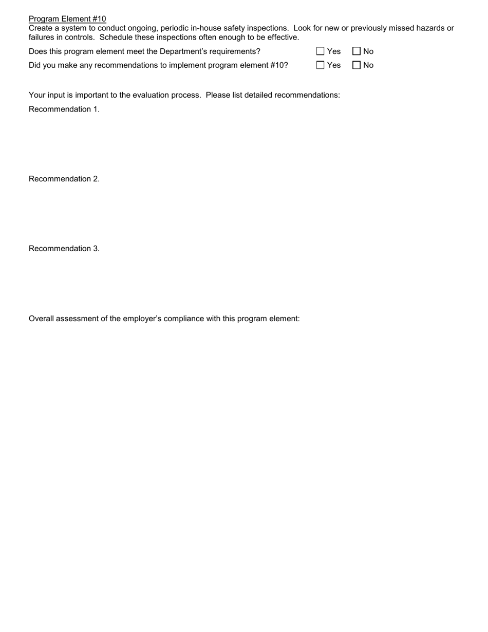 Form SH899 Mandatory Workplace Safety and Loss Prevention Program Industrial Code Rule 59 Consultant Report - New York, Page 13