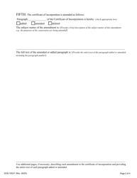 Form DOS-1553-F Not-For-Profit Corporation Certificate of Amendment of the Certificate of Incorporation - New York, Page 2