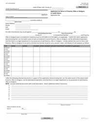 Form RET-2/A &quot;Application for Return of Firearms, Rifles or Shotguns to Lawful Owner&quot; - New York