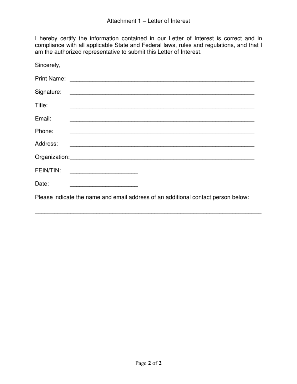 Attachment 1 Letter of Interest - New York, Page 2