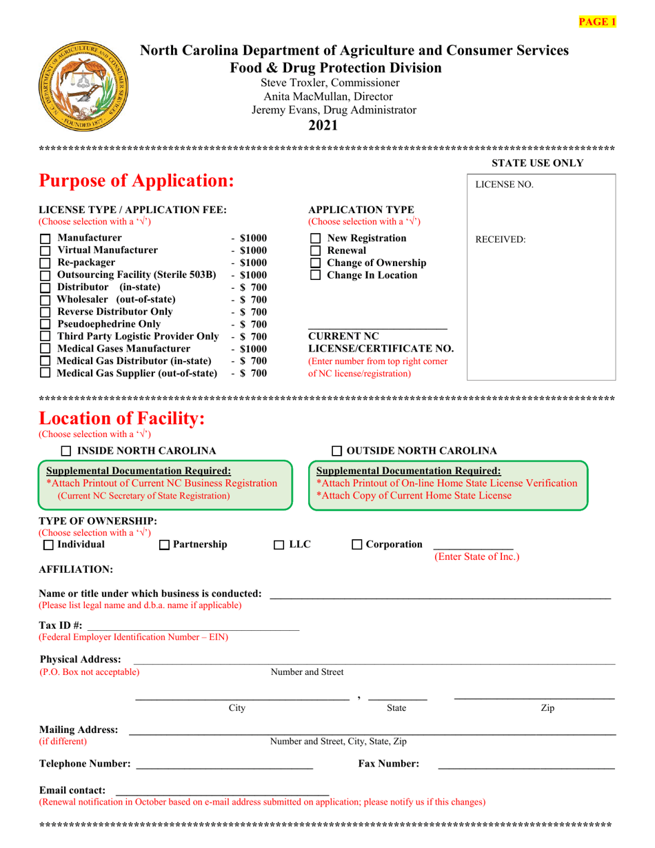Drug Application - North Carolina, Page 2