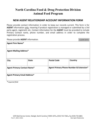 Document preview: Form F_3004 New Agent Relationship Account Information Form - North Carolina
