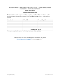 Document preview: Form F_3001 Payment Disbursement Form - North Carolina