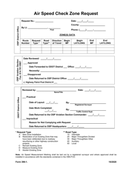 Form 396-1 &quot;Air Speed Check Zone Request&quot; - Ohio