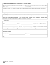 Form SI-50 (BWC-7250) Self-insured Construction Project Application - Ohio, Page 2