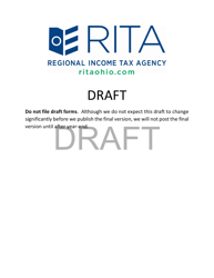 Document preview: Instructions for Form 37 Rita Individual Income Tax Return - Draft - Ohio