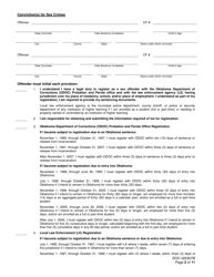 Form OP-020307B Sex Offender Registration and Notice of Duty to Register - Oklahoma, Page 2