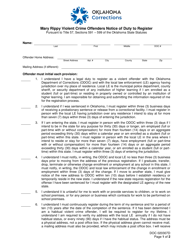 Document preview: Form OP-020307D Mary Rippy Violent Crime Offenders Notice of Duty to Register - Oklahoma