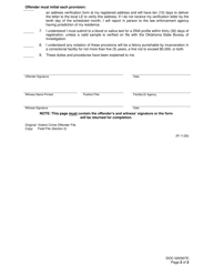 Form OP-020307D Mary Rippy Violent Crime Offenders Notice of Duty to Register - Oklahoma, Page 2