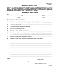 Form III (OP-060211) Attachment D &quot;Certificate of Inmate Status&quot; - Oklahoma
