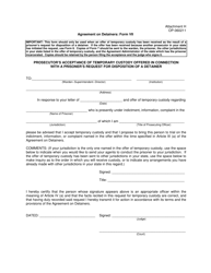 Form VII (OP-060211) Attachment H Agreement on Detainers - Oklahoma