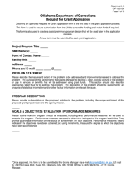 Form OP-120104 Attachment A Request for Grant Application - Oklahoma