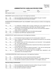 Form OP-160202 Attachment D &quot;Administrative Caseload Review Form&quot; - Oklahoma