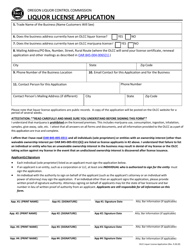 Liquor License Application - Oregon, Page 3