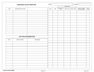 AFSC Form 309 AFSC Tool Control Inventory Record, Page 2