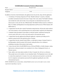 Possession Permit Application for an Exotic Wild Animal - Rhode Island, Page 2