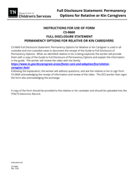 Form CS-0660 Full Disclosure Statement: Permanency Options for Relative or Kin Caregivers - Tennessee, Page 2