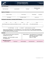 Form 2256 Training Registration - Non-txdot Participants Only - Texas, Page 2