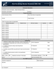 Document preview: Form 2586 (DMS-7380; NB-2) Steel Non-bridge Member Worksheet - Texas