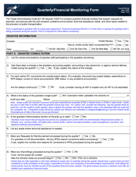 Form PTN-126 Quarterly/Financial Monitoring Form - Texas