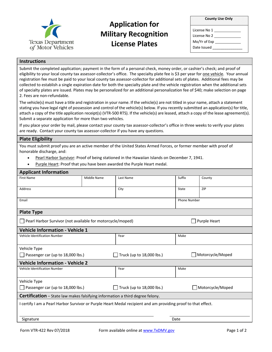 Form VTR-422 Download Fillable PDF or Fill Online Application for Sns-Brigh10