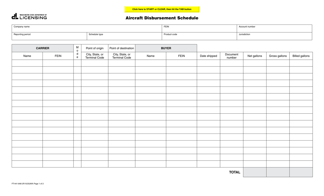 Form FT-441-848  Printable Pdf