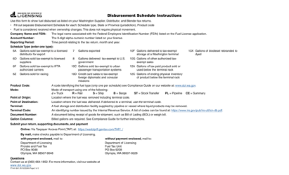 Form FT-441-841 Disbursement Schedule - Washington, Page 2