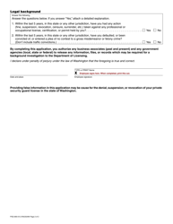 Form PSG-690-012 Private Security Guard Company Association Request - Washington, Page 2
