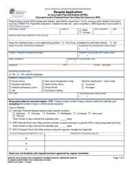 DSHS Form 10-572 Respite Application for Overnight Planned Respite (Oprs), Emergent and/or Planned Short-Term Stay Services at an Rhc - Washington