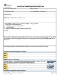 DSHS Form 10-655 Initial Staff and Family Consultation Plan - Washington