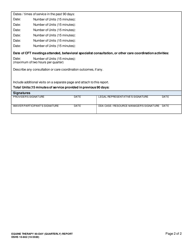 DSHS Form 10-662 Equine Therapy 90-day (Quarterly) Report - Washington, Page 2