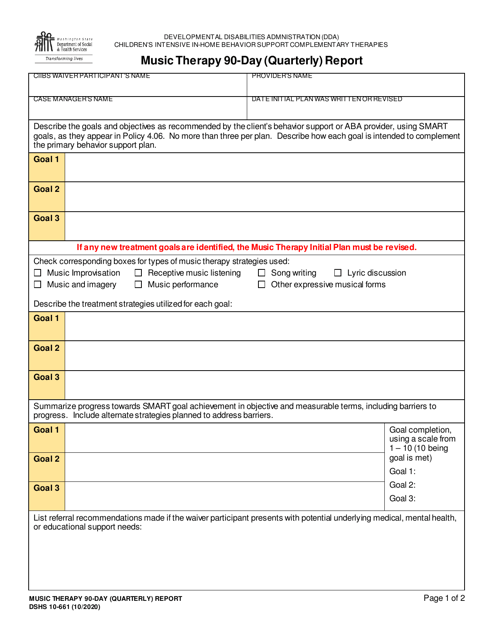 DSHS Form 10-661  Printable Pdf