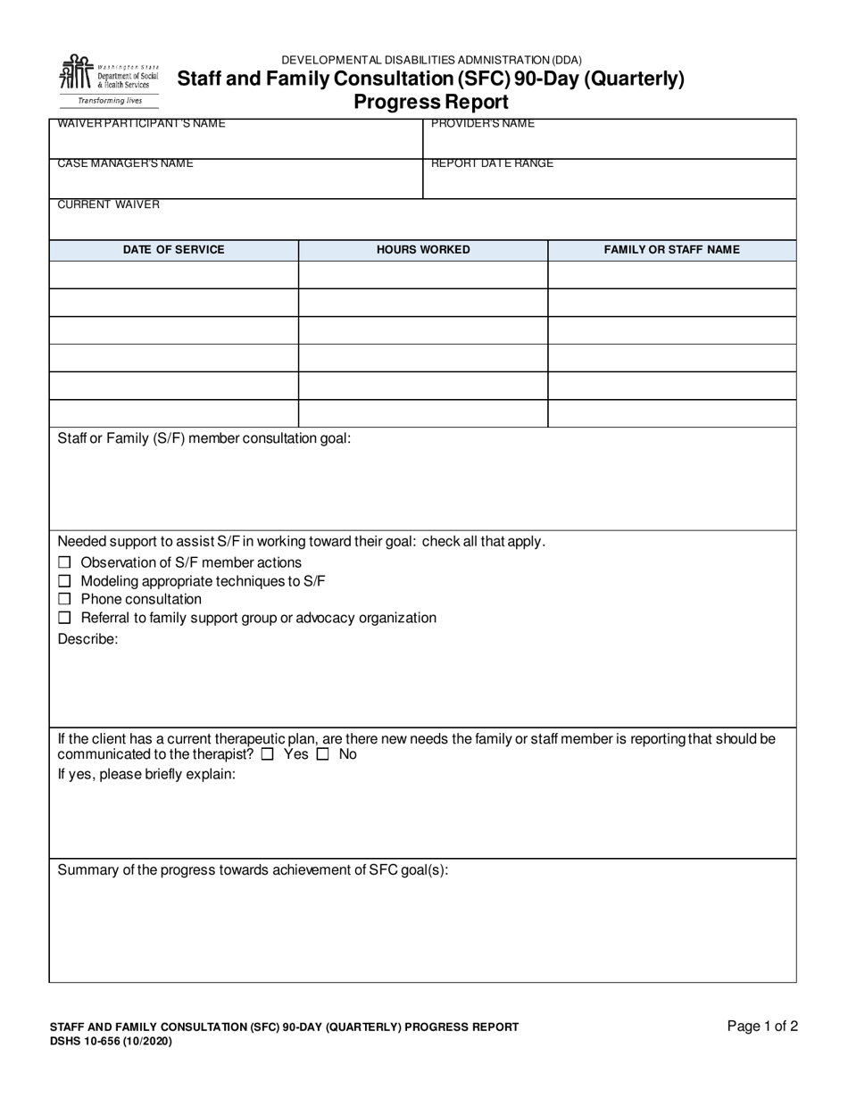 DSHS Form 10-656 Download Printable PDF or Fill Online Staff and Family ...