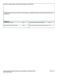 DSHS Form 10-656 Staff and Family Consultation (Sfc) 90-day (Quarterly) Progress Report - Washington, Page 2