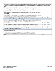 DSHS Form 15-554 Facility Instructor Application - Washington, Page 2