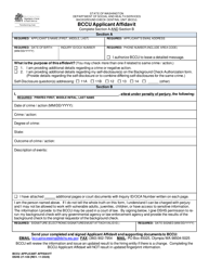 DSHS Form 27-109 Bccu Applicant Affidavit - Washington, Page 2